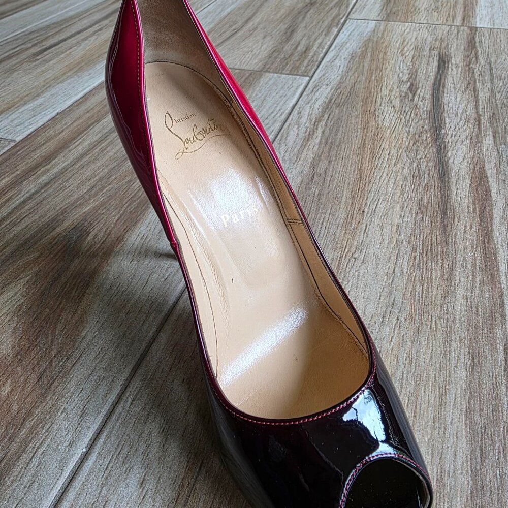Christian Louboutin Pumps Very Price 120 Ombre Red Black Open Toe Pump Eur.40.5